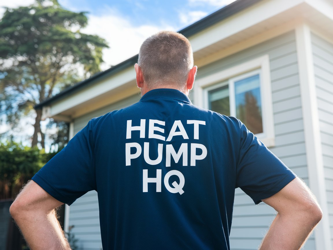 Heat Pump HQ tradesman looking at a house in Addington Christchurch