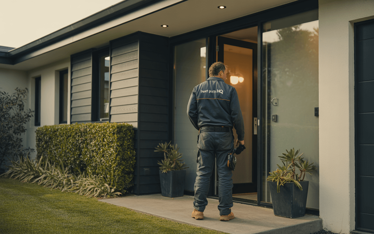 Heat Pump HQ installer at a house in Christchurch 